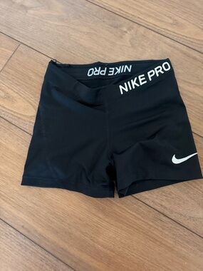 Nike Pro Black Compression Training Shorts with White Logo